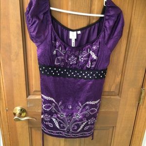 Purple cap sleeved blouse